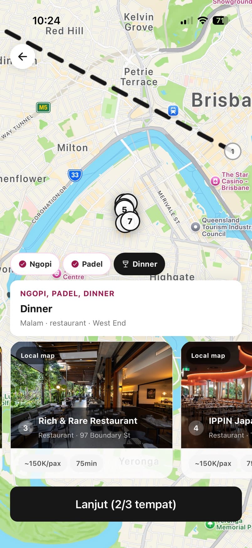 Moments planning prompt on iPhone